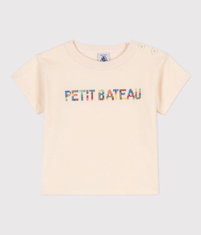 Tee-shirt manches courtes bébé en jersey brodé