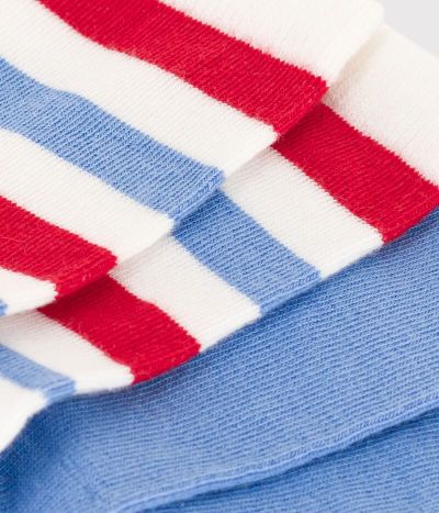 Lot de 2 paires de chaussettes rayures en jersey de coton enfants