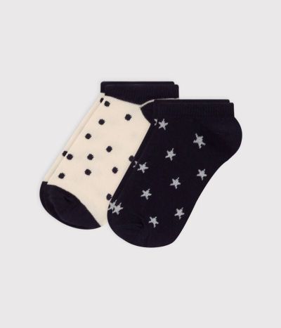 Lot de 2 paires de chaussettes étoiles en jersey de coton enfants