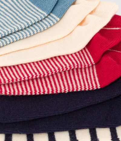 Lot de 5 paires de chaussettes rayures en jersey de coton enfants