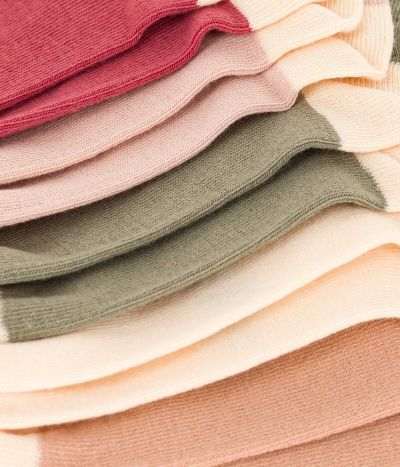 Lot de 5 paires de chaussettes unies en jersey de coton enfants