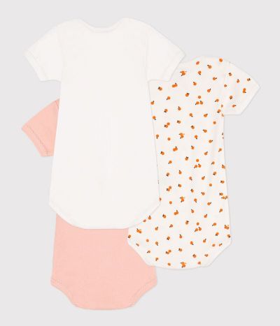 Lot de 3 bodies manches courtes oranges en coton
