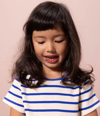 Tee-shirt rayé en coton enfant fille