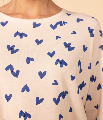 Pyjama cœur femme en coton