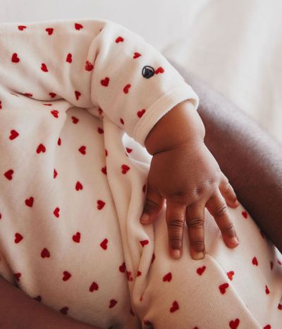 Pyjama bébé coeur en velours