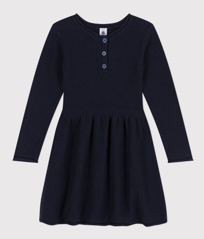 Robe manches longues en tricot enfant fille