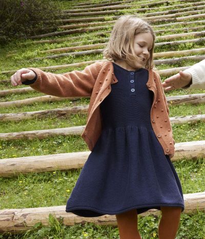 Robe manches longues en tricot enfant fille