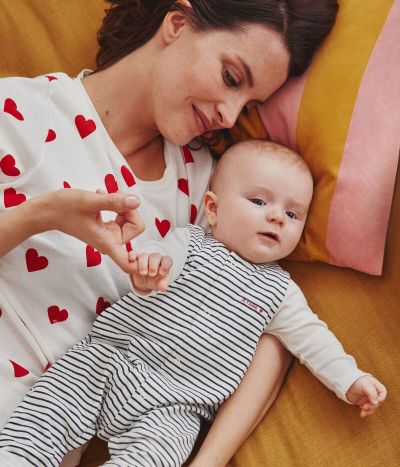 Ensemble combinaison et body en coton bébé