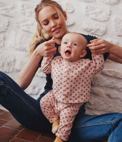 Ensemble en tubique imprimé fleuri bébé