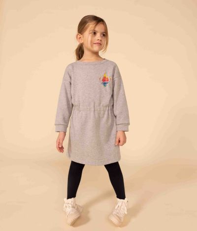 Robe manches longues en molleton brossé enfant fille