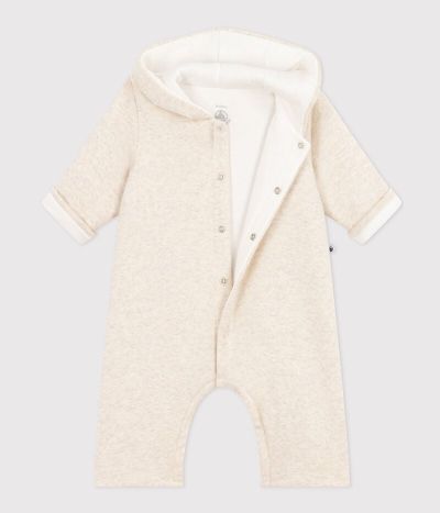 Combinaison longue ouatinée à capuche en coton bébé