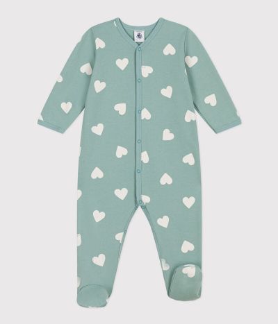 Pyjama bébé coeurs en molleton