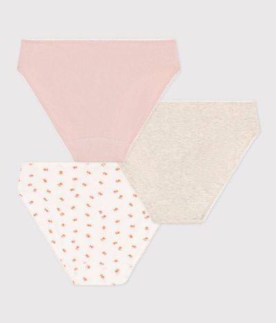 Lot de 3 culottes fleur en coton et élasthanne petite fille