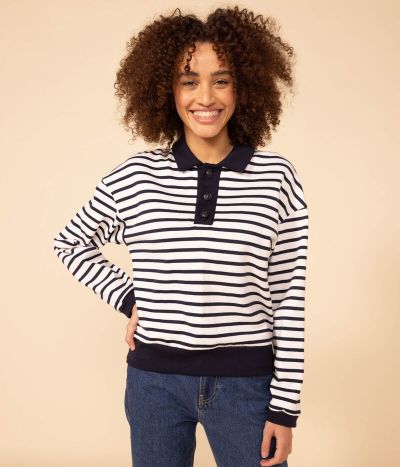 Marinière polo en coton Femme