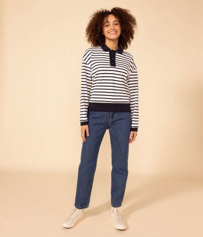 Marinière polo en coton Femme