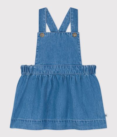 Robe sans manche en denim léger bébé