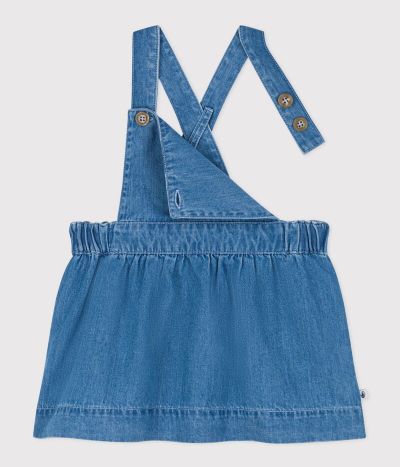 Robe sans manche en denim léger bébé