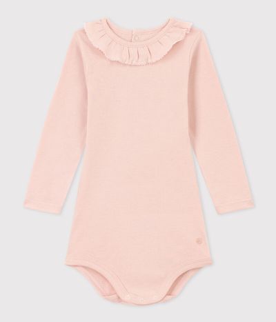 Body manches longues à collerette en coton bébé