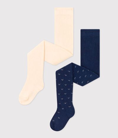 Lot de 2 paires de collants bébé en coton