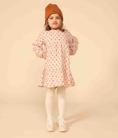 Robe manches longues en gaze de coton fleurie enfant fille