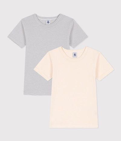 Lot de 2 tee shirts manches courtes en coton petit garçon