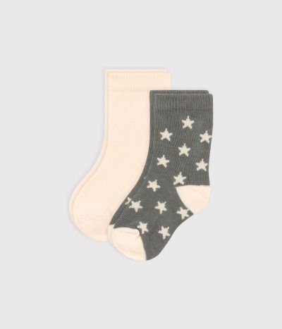 Lot de 2 paires de chaussettes étoiles bébé