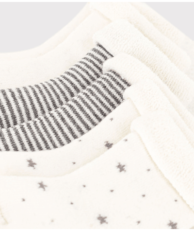 Lot de 3 paire de chaussettes bébé en tricot uni et à rayures