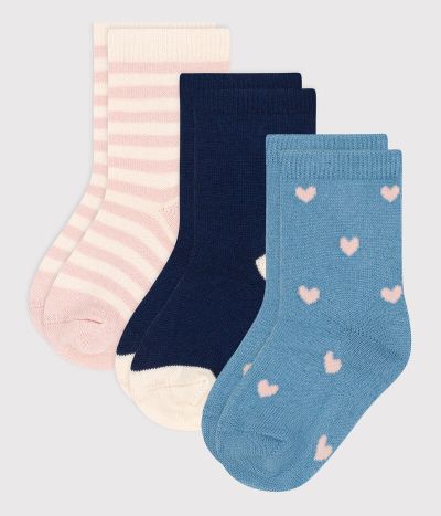 Lot de 3 paires de chaussettes fleurs bébé