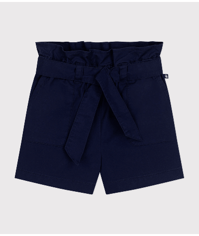 Short en toile de coton enfant fille