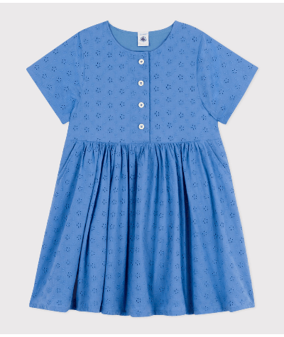 Robe manches courtes en broderie anglaise enfant fille