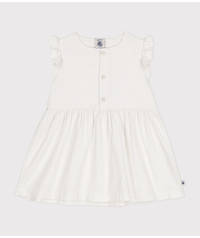 Robe sans manche en coton façonné bébé