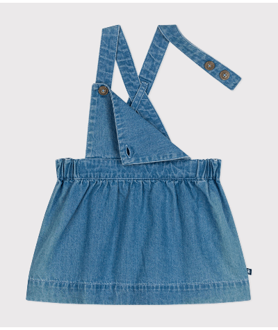 Robe sans manche en denim léger bébé