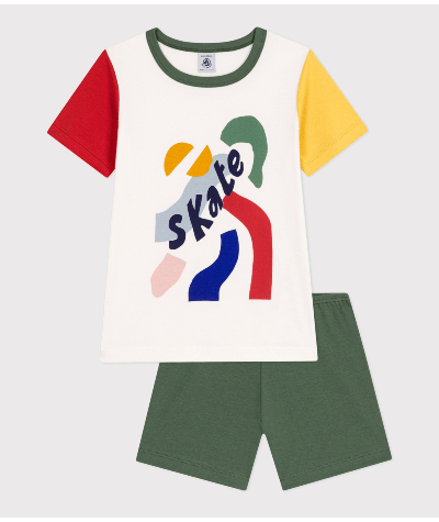 Pyjama short uni en coton enfant