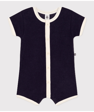 Combinaison courte en bouclette éponge bébé