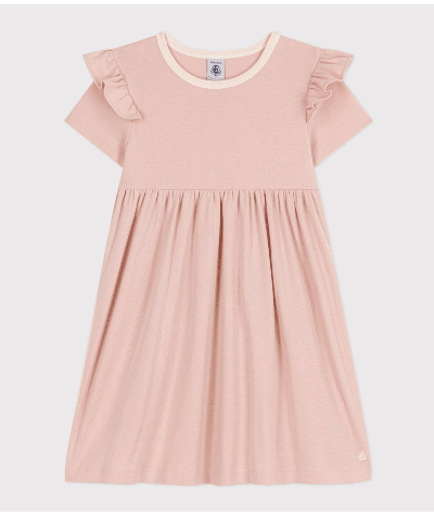 Robe manches courtes en coton enfant fille