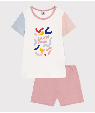 Pyjama short uni en coton enfant