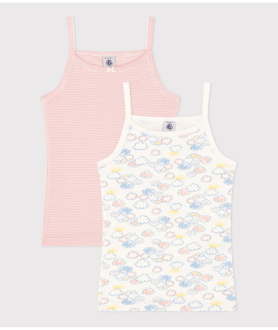 Lot de 2 chemises à bretelles arc-en-ciel en coton enfant