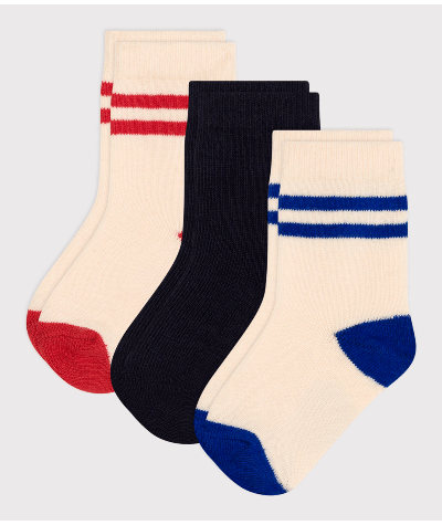 3 paires de chaussettes en coton rayures bébé