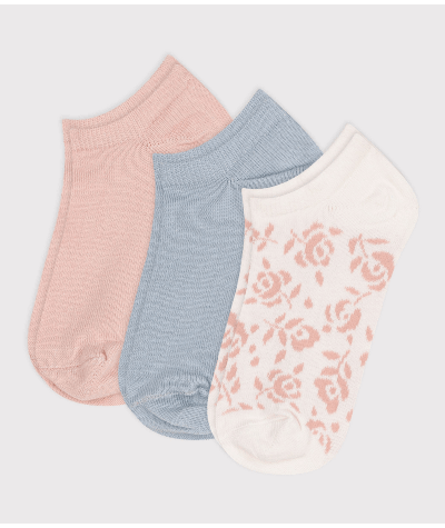 3 paires de chaussettes en coton fleurs enfant