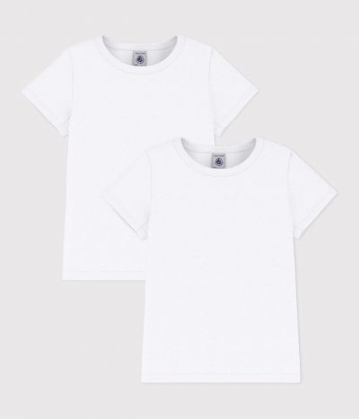 Lot de 2 tee-shirts blancs courtes petite fille