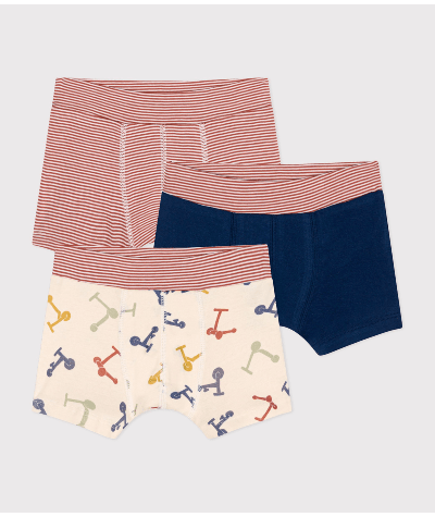 Lot de 3 boxers trottinettes en coton enfant
