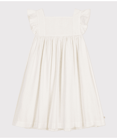 Robe sans manche en coton façonné enfant fille