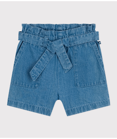 Short en denim léger enfant fille
