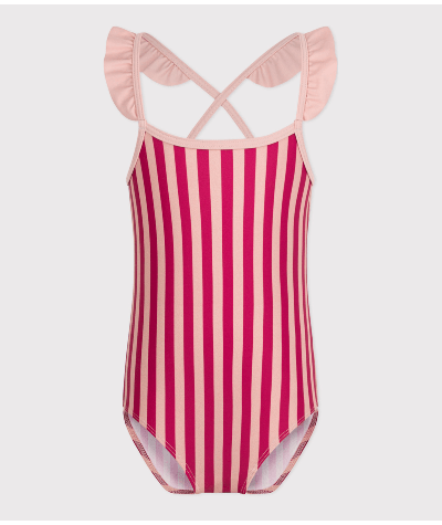 Maillot de bain 1 pièce rayé enfant fille