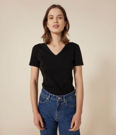 Tee-shirt l'Iconique manches courtes en côte unie femme