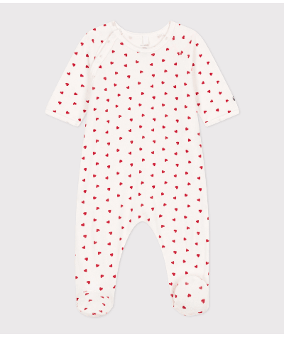 Pyjama bébé en velours cœurs
