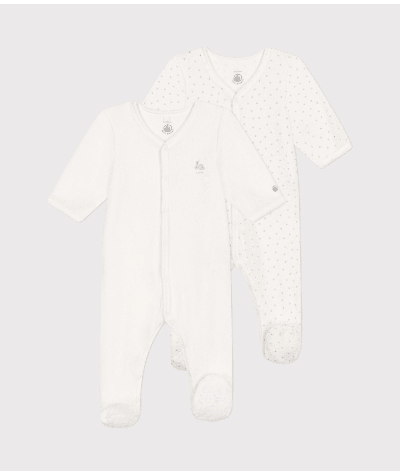 Lot de 2 pyjamas en velours bébé