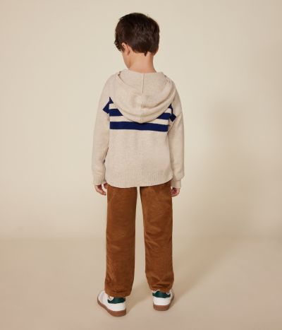 Pull à capuche en laine et coton enfant garçon