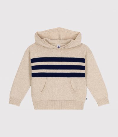 Pull à capuche en laine et coton enfant garçon