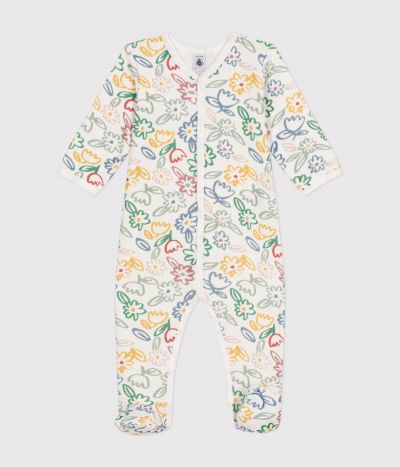Pyjama en velours imprimé fleurs bébé